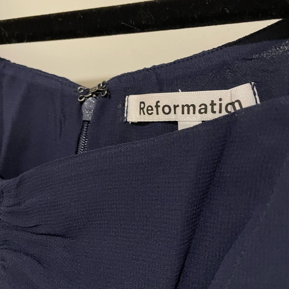 Reformation Butterfly Dress Navy New - Picture 6 of 6